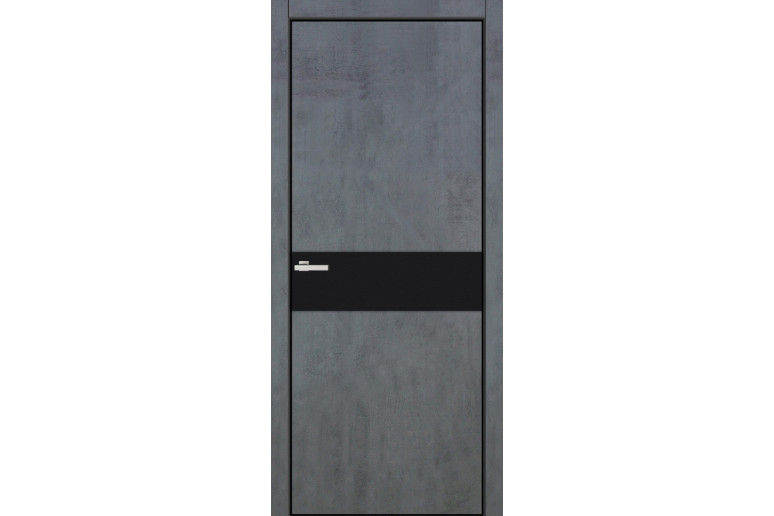 Двері ТМ "ОМіС" FLAT 13H (торець BLK) ПВХ (чорний браш)